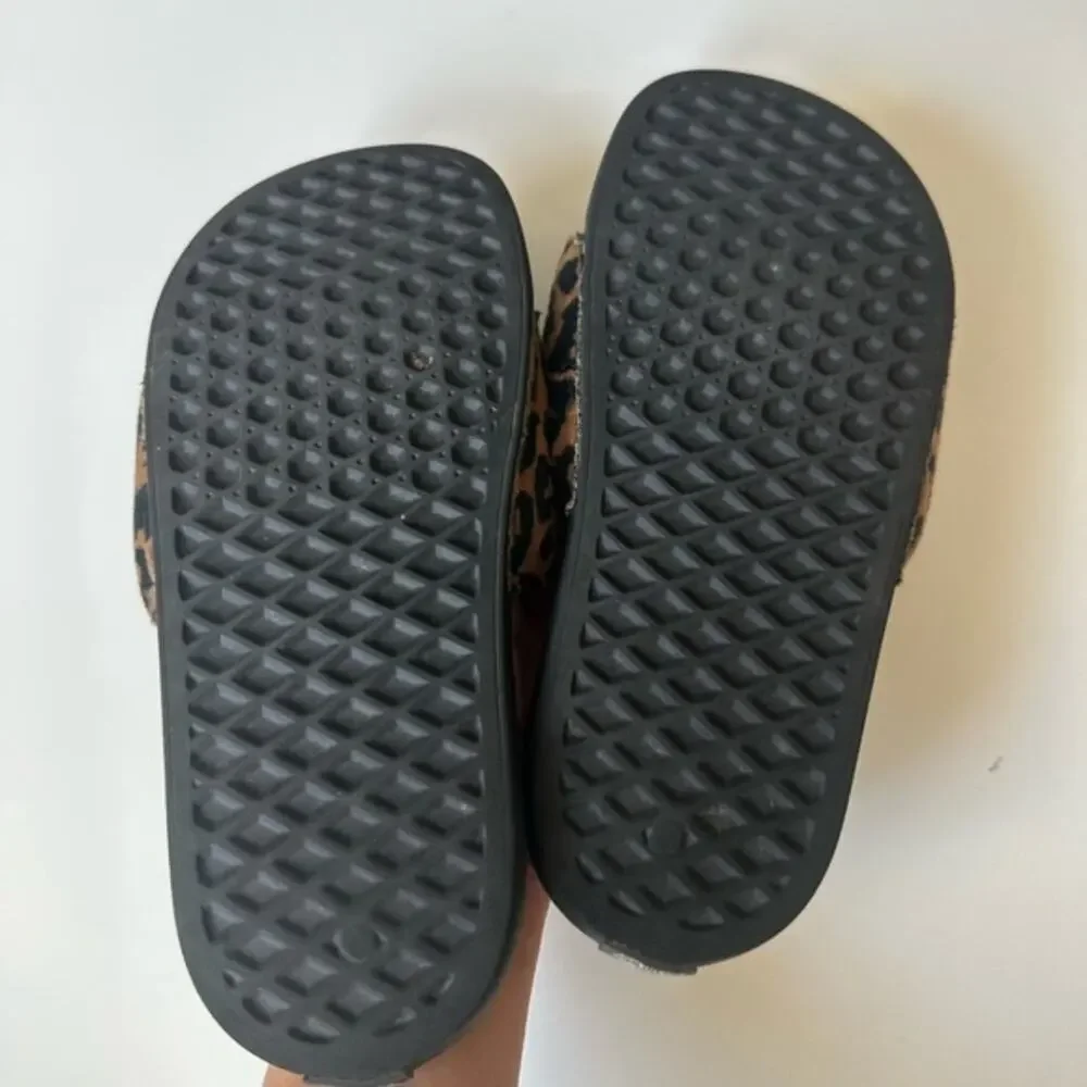 Vans Leopard and Black Slides size 3
